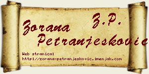 Zorana Petranjesković vizit kartica